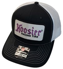 HOOSIER RACING TIRE Patch on Richardson 112 Trucker Hat Snapback Black/White