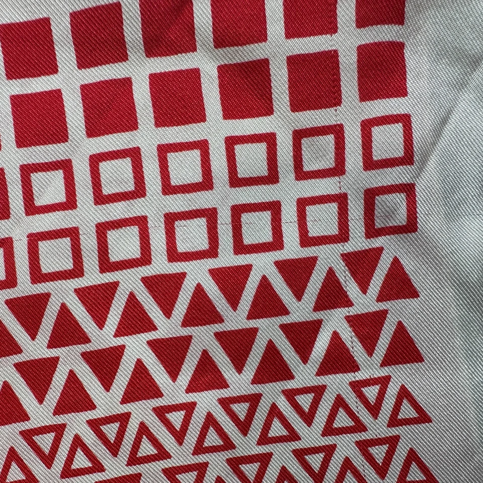 Rudi Gernreich Scarf Silk Mod Square Shapes Red White Blue 30 in Avant Garde - Image 3 of 4