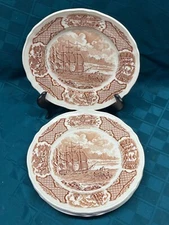Four (4) Fair Winds Alfred Meakin Staffordshire England Sandwich Salad Plates