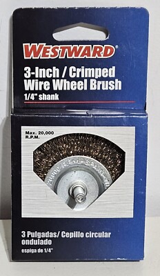 Westward 3'' Crimped Wire Wheel Brush 1VP27 - 1/4'' Shank - New in Box