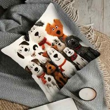 NEW ADORABLE DOG PILLOW COVER  THE DOG PACK  A MUST FOR DOG LOVERS  18"X18"