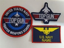 TOP GUN PATCH PATCH LOT NAME TAG WITH DESIRED NAME CARNIVAL FANCY DRESS