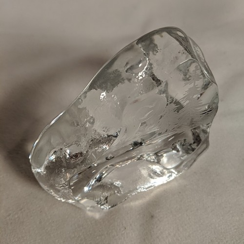 Aida Jaroslav Vydra Hand Engraved Crystal Bear 98 Clear Brown Polar RARE etched - Picture 11 of 15