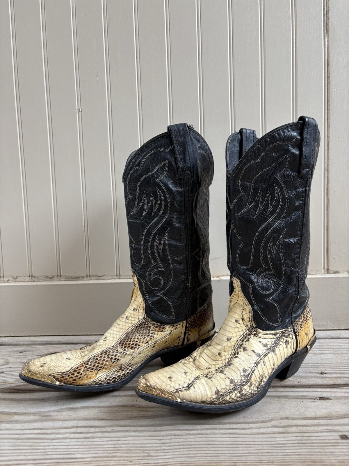 Python Snakeskin Cowboy Boots Exotic Leather Rode… - image 1