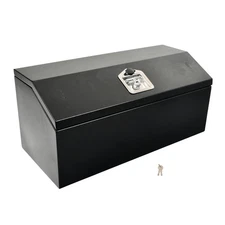30" x 13.2" x13.5" Black Steel Trailer Tongue Tool Box Truck Bed Storage w/ Lock