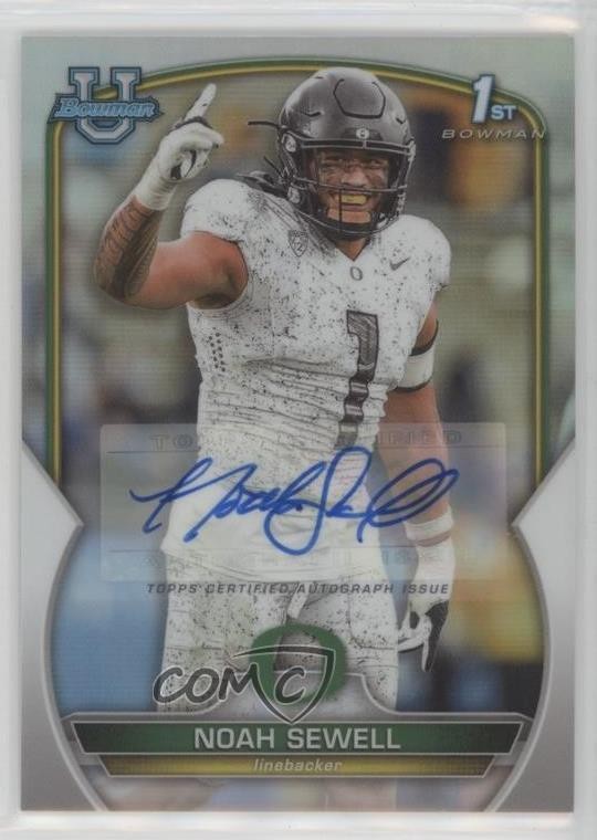 2022 Bowman U Chrome Prospect Refractor 198/499 Noah Sewell #57 Auto 0f5t