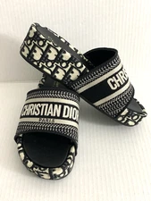 Christian Dior Women Sandals Oblique Denim Platform Size 37 NEW