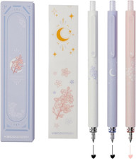 Gel Pens Cute Stationery 3 Pieces 0.5Mm Fine Point, Quick Drying Pens for Journa