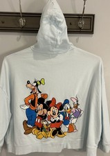 Disney Parks Womens Blue Full Zip Hooded Sweatshirt Embroidered World Friends 3X