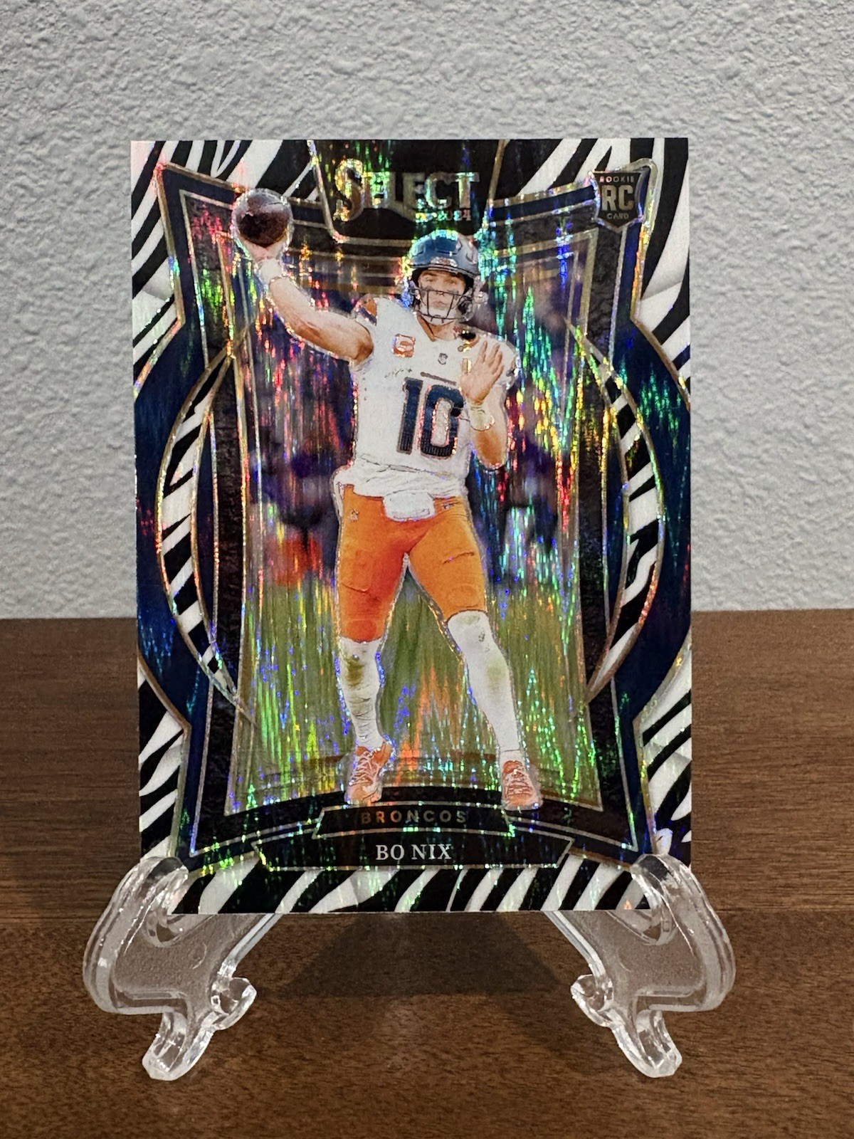 2024 Panini Select - Concourse Bo Nix #30 Zebra Prizm (RC)