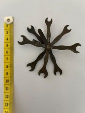 Vintage Set of 8 Small Folding Spanners Made in England
