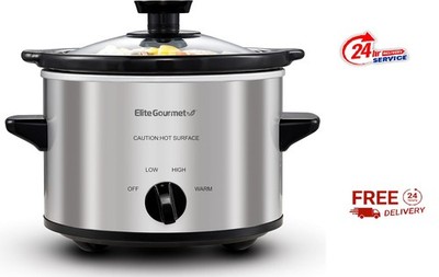 Small Slow Cooker Stainless Steel Crock Pot Mini Kitchen Appliance Portable New
