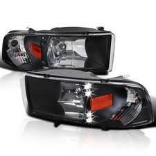 LED Black Headlights Dodge Ram 94-01 1500 94-02 2500 3500 L+R Pair