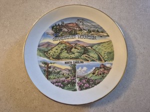 Vintage Grandfather Mountain NC Souvenir Plate Mile High Swinging Bridge