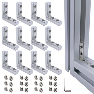 12 Sets 1010 Series L-Shape Inside Corner Connectors 12pcs 1010 Extruded Alum...