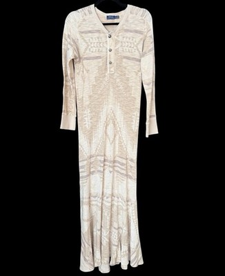 Polo Ralph Lauren Sz XL Maxi Dress Tan Ribbed Knit Aztec Southwest Print Stretch | eBay Polo Ralph Lauren Sz XL Maxi Dress Tan Ribbed Knit Aztec Southwest Print Stretch | eBay