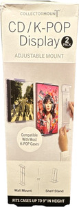 CollectorMount Adjustable Clear CD/K-Pop Display Mounts 2-Pack Wall/Freestanding