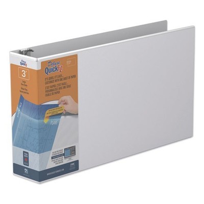 Stride QuickFit Ledger D-Ring View Binder, 3 Rings, 3'' Capacity, 11 x 17, White