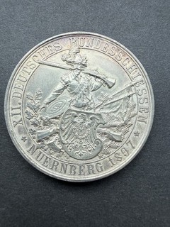 Silbermedaille XII. Deutsches Bundesschießen Nürnberg 1897
