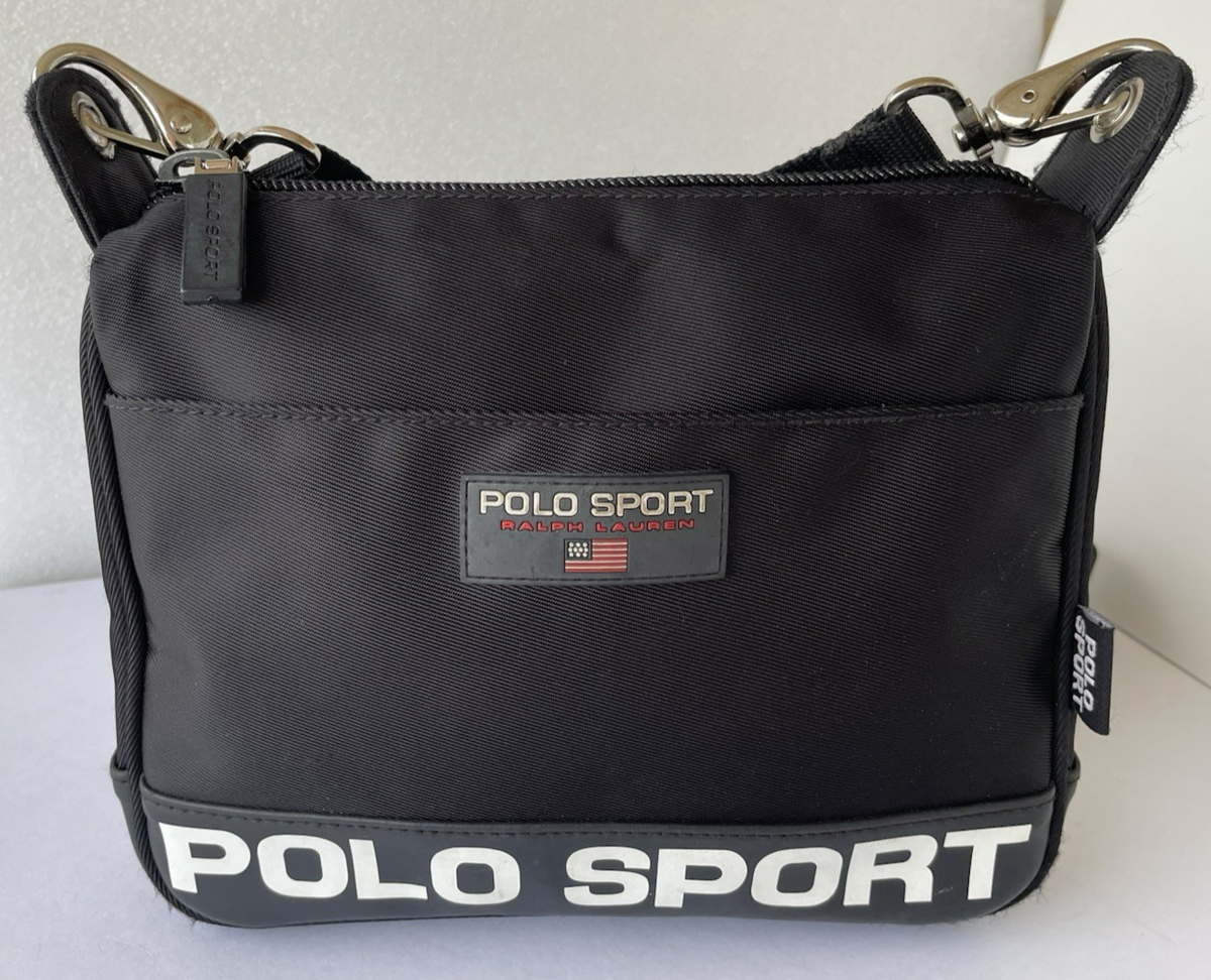 Ralph Lauren Polo Sport Logo ~ Blk. Nylon Crossbody Shoulder Bag