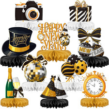Happy New Year Party Decorations Bundle Honeycomb Centerpieces Table Toppers