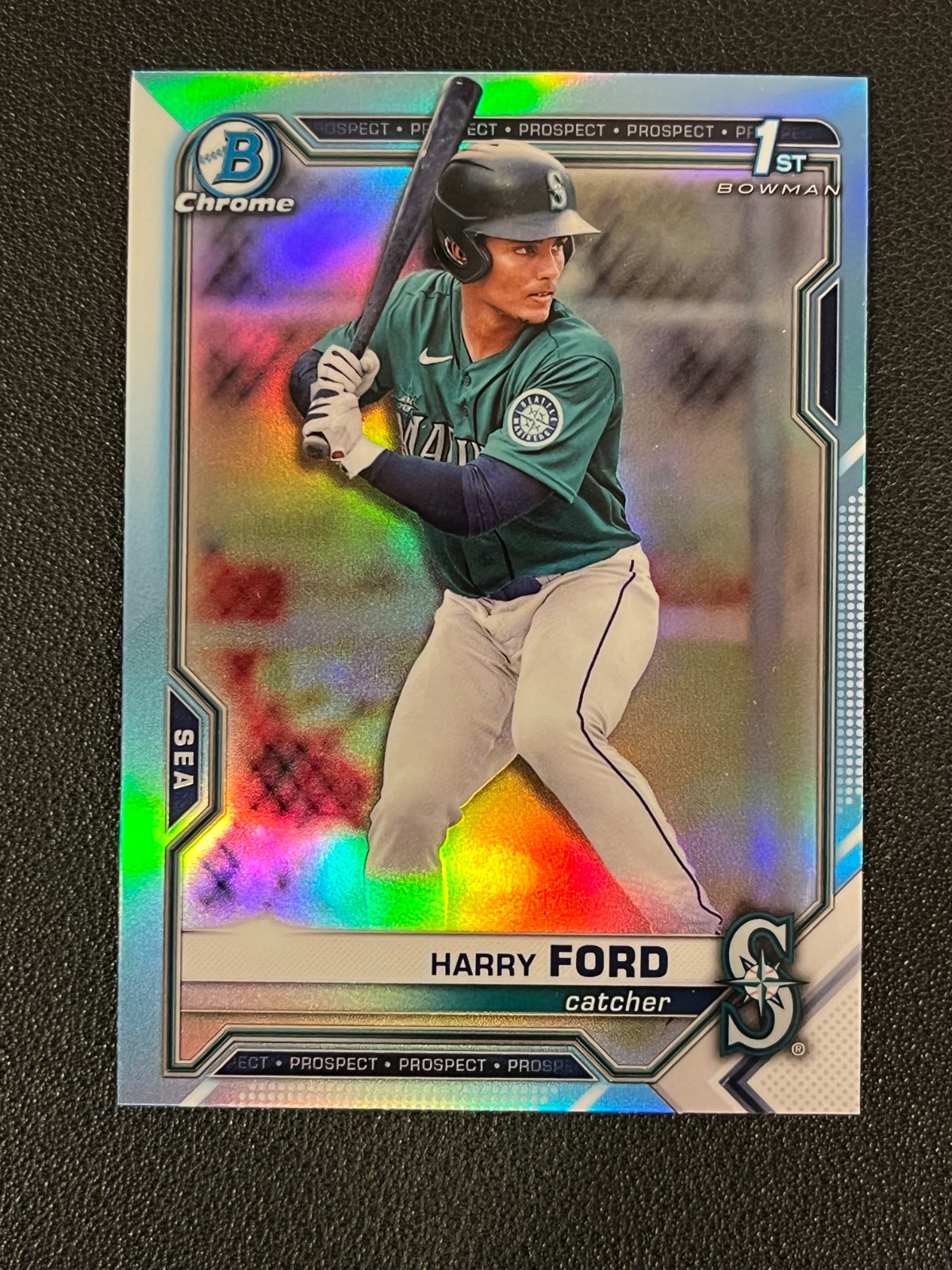 Harry Ford 2021 Bowman Chrome 1st Sky Blue Refractor Mariners