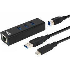 Plugable 3-Port USB 3.0 Hub with Gigabit Ethernet USB3-HUB3ME