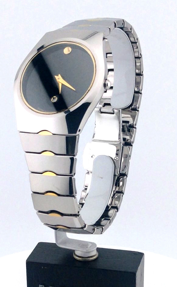 Japenese Tungsten Steel Men's Watch Blk Dial ~Not Movado/Sold as Costume Jewelry