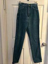 VTG Wrangler Women's Denim Green Jeans 16MWZG 3x34 Western Cowgirl