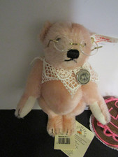 1997 STEIFF Margarete 8" Pink Teddy Bear 150 Birthday Tags Org Box 665202 RARE
