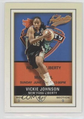 2002 Fleer Authentix WNBA Vickie Johnson #46 0b1