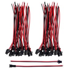 22 AWG JST SM 2 Pin Plug Male and Female 135 millimeters, Red Black