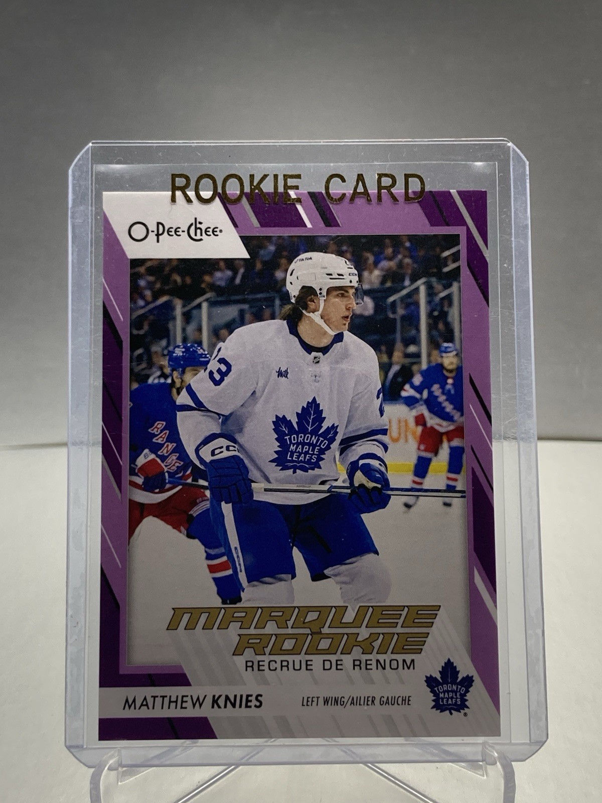 2023-24 O-Pee-Chee Marquee Rookie Matthew Knies #573 Purple Border /49 (RC)