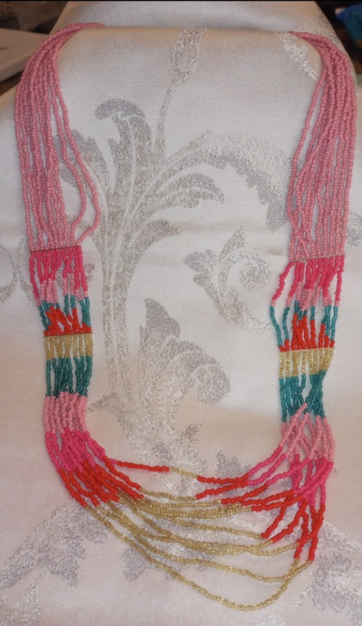 C1946 STUNNING LONG MULTI COLOR~MULTI  STRAND BEA… - image 1
