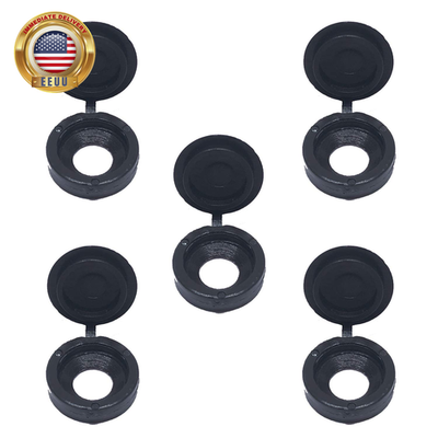 #ad 50 Pcs Plastic Hinged Screw Cover Caps Washer Flip Tops Black ⭐️⭐️⭐️⭐️⭐️ $8.46