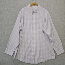 Brooks Brothers Shirt Men's Slim Fit Non-iron Cotton Button Up Sz 17-34 Purple