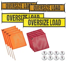 Oversize Load Sign Safety Kit 8 Safety Flag & 2Magnetic Reflective & 2 Load Sign