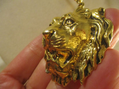 Collar colgante cabeza de león vintage Anne Klein for Accessocraft - Imagen 20 de 23