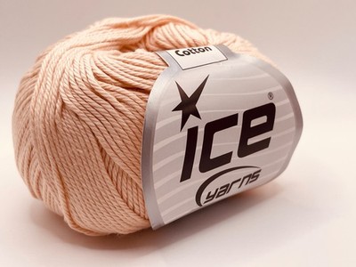 Pale Peach Baby Cotton 72883 Ice Yarns 100% Giza Cotton DK Weight Yarn 50gr 114y