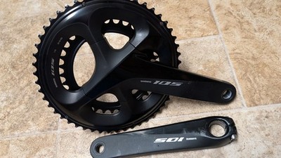 Shimano 105 FC-R7000 175mm Double Road Crankset w/ Chainrings Black