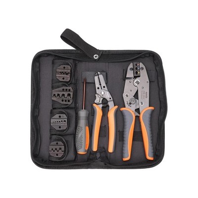 iCrimp Ratchet Wire Crimping Tool Set w/ 5 Interchangeable Jaws for Insulated...