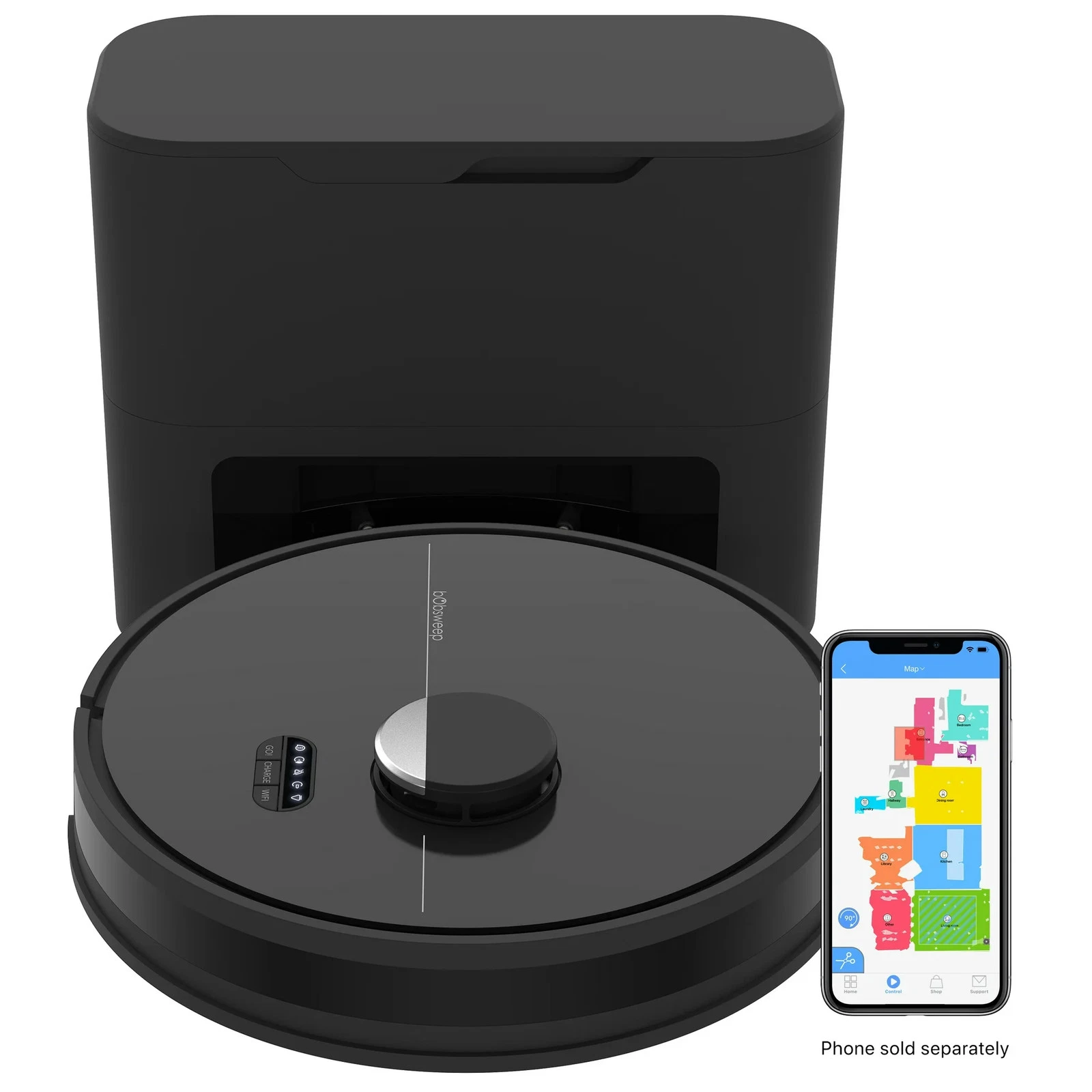 bObsweep PET24-7-213 Dustin Wi-Fi Connected Self-Emptying Robot Vacuum and Mop,
Opens in a new windo
