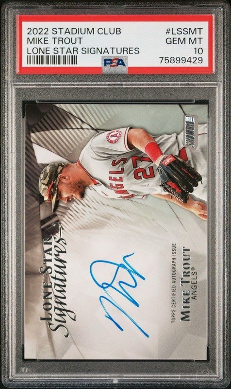 2022 Stadium Club MIKE TROUT Lone Star Signatures #/25 Auto PSA 10 ANGELS