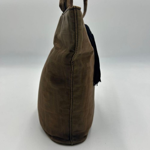 Borsa a mano FENDI Zucca nylon frange marrone autentica dal Giappone - Foto 7 di 24