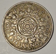 1966 FREE,TWO SHILLING GREAT BRITAIN BEAUTIFUL COIN MUST HAVE COIN STUNNING