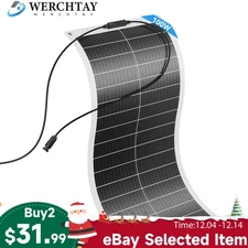 100W Flexible Mono Solar Panel  Home RV  Marine Camper Boat Car Rooftop Camping