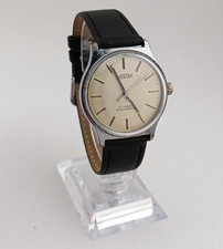 Master Herren mechanisch Handaufzug Uhr 17 Jewels Edelstahl Leder 35mm