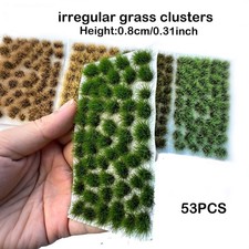 53PCS 0.8cm Grass Tufts Miniature - Realistic Turf for Diorama, Model Railway