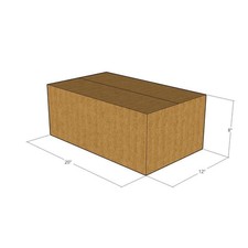 50 20x12x8 Kraft Brown Corrugated Shipping Boxes 32 ECT Single-Wall New