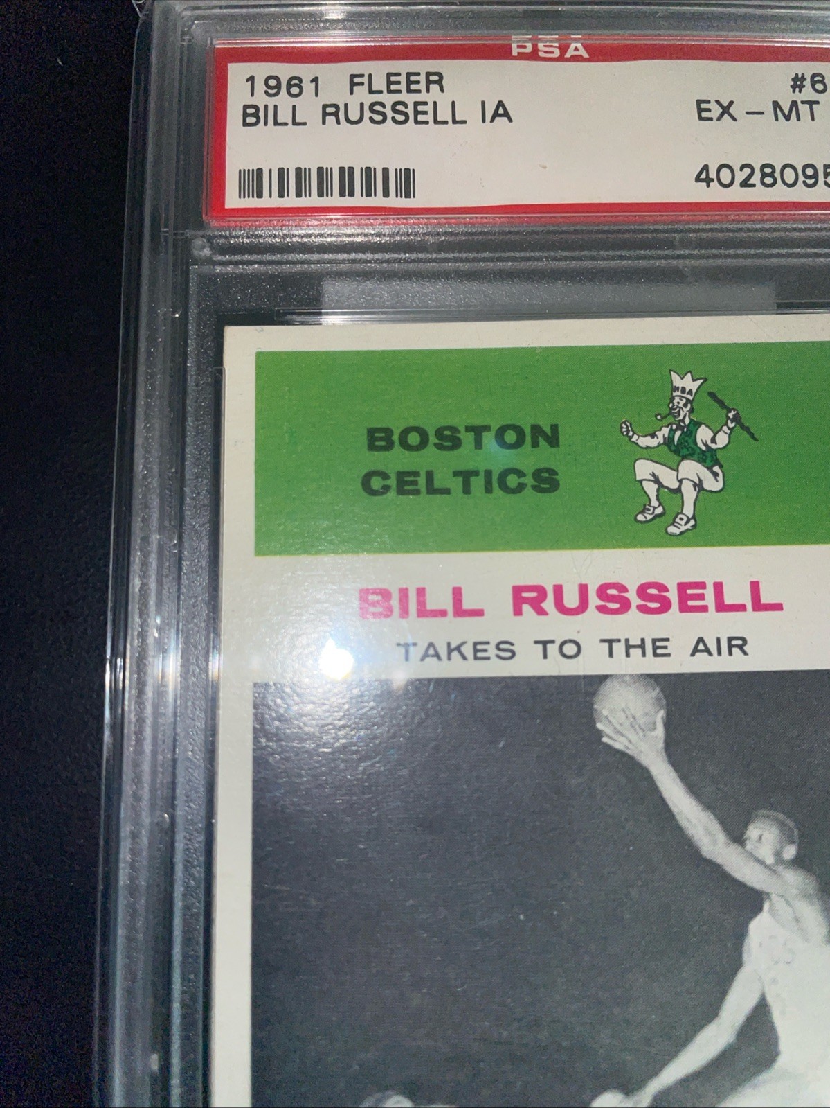 1961 Fleer Bill Russell In-Action #62 PSA-6 EX-MT Sharp Card  view 2